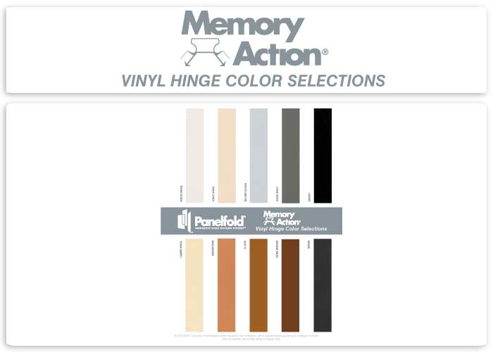 Memory Action Vinyl Hinge Color Selections
