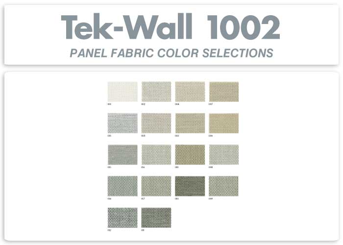 Tek-Wall Panel Fabric Color Selections